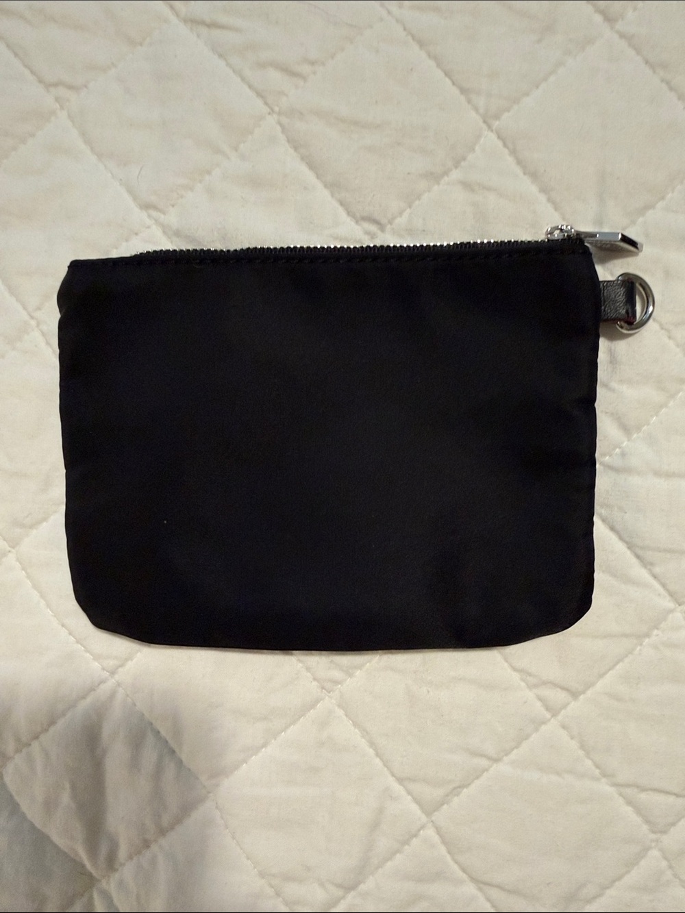 MZ Wallace Black Nylon Toiletry Pouch with Brown Leather Logo Patch - Picture 4 of 5